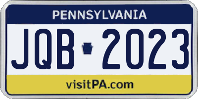 PA license plate JQB2023