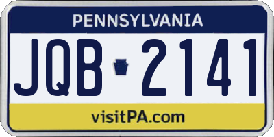 PA license plate JQB2141