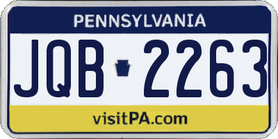 PA license plate JQB2263