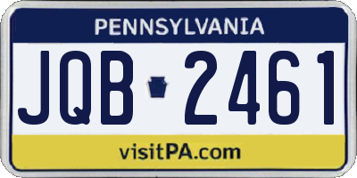 PA license plate JQB2461