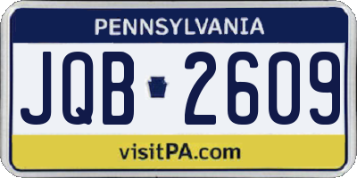 PA license plate JQB2609