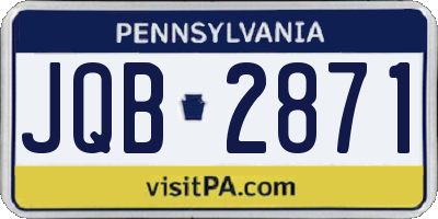 PA license plate JQB2871