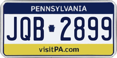 PA license plate JQB2899