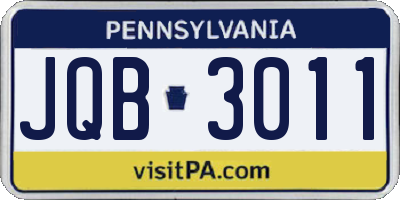 PA license plate JQB3011