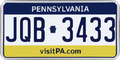PA license plate JQB3433