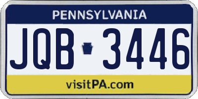 PA license plate JQB3446