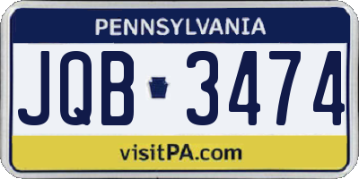 PA license plate JQB3474