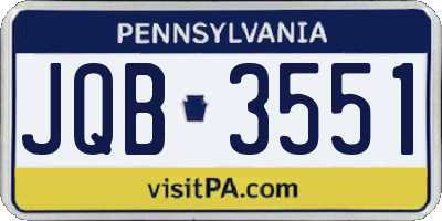 PA license plate JQB3551