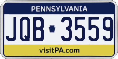 PA license plate JQB3559