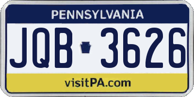 PA license plate JQB3626
