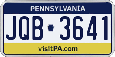 PA license plate JQB3641
