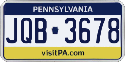 PA license plate JQB3678