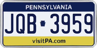 PA license plate JQB3959