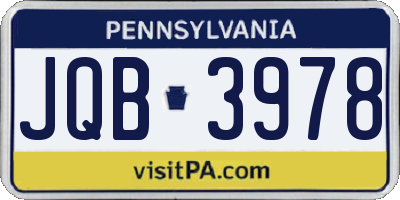 PA license plate JQB3978