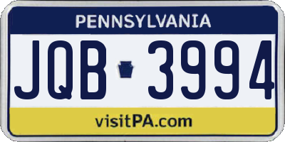 PA license plate JQB3994