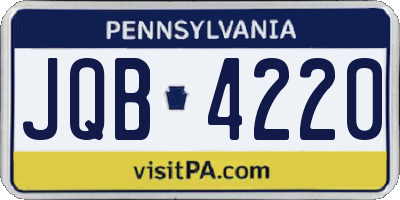 PA license plate JQB4220
