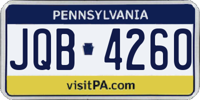 PA license plate JQB4260