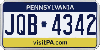PA license plate JQB4342