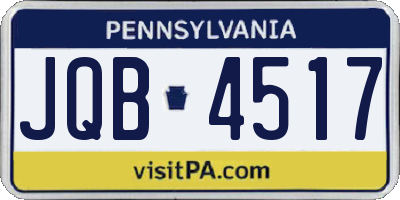 PA license plate JQB4517