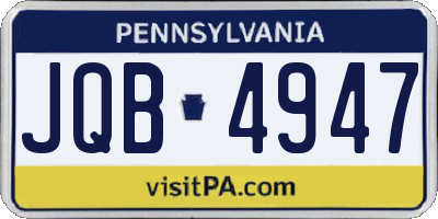 PA license plate JQB4947