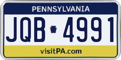 PA license plate JQB4991