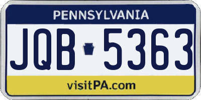 PA license plate JQB5363
