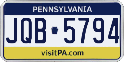 PA license plate JQB5794