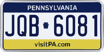PA license plate JQB6081