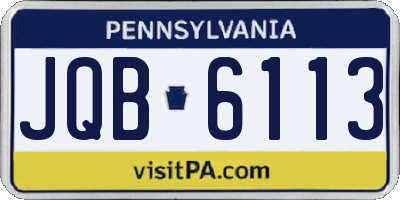 PA license plate JQB6113
