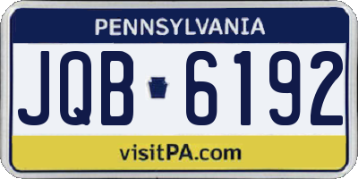 PA license plate JQB6192