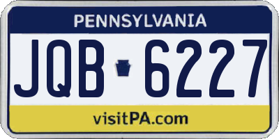 PA license plate JQB6227