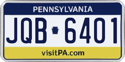 PA license plate JQB6401