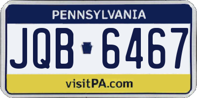 PA license plate JQB6467