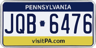 PA license plate JQB6476