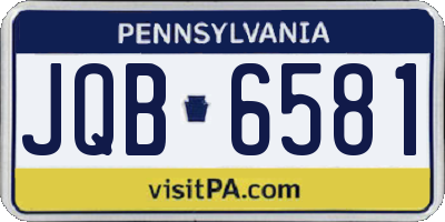 PA license plate JQB6581