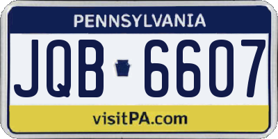 PA license plate JQB6607