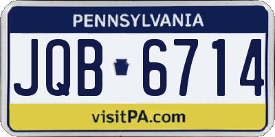 PA license plate JQB6714