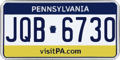 PA license plate JQB6730