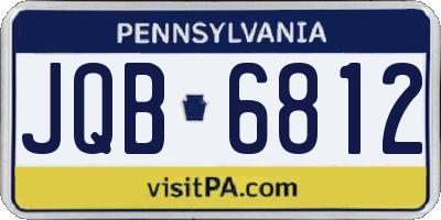 PA license plate JQB6812