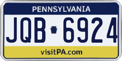 PA license plate JQB6924