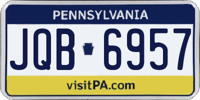 PA license plate JQB6957