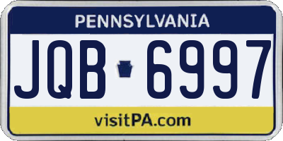 PA license plate JQB6997