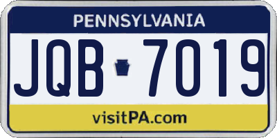 PA license plate JQB7019