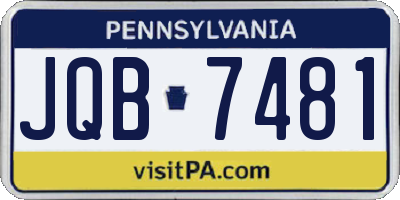 PA license plate JQB7481