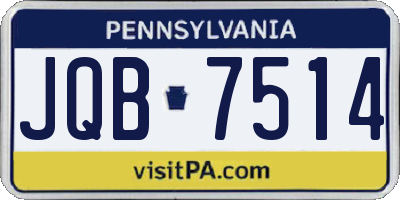 PA license plate JQB7514