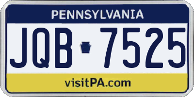PA license plate JQB7525