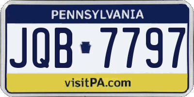 PA license plate JQB7797