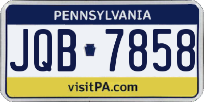 PA license plate JQB7858
