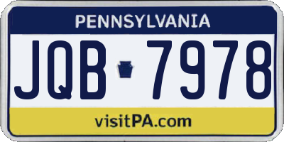 PA license plate JQB7978