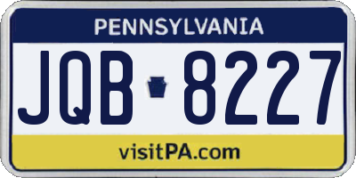 PA license plate JQB8227